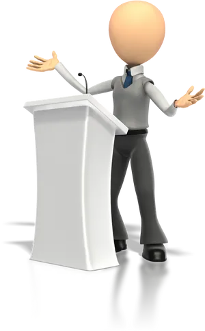 Animated Speakerat Podium.png PNG Image