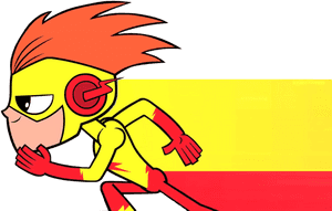 Animated Speedster Kid PNG with transparent background
