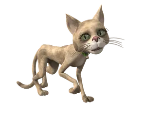 Animated Sphynx Cat Walking PNG Image