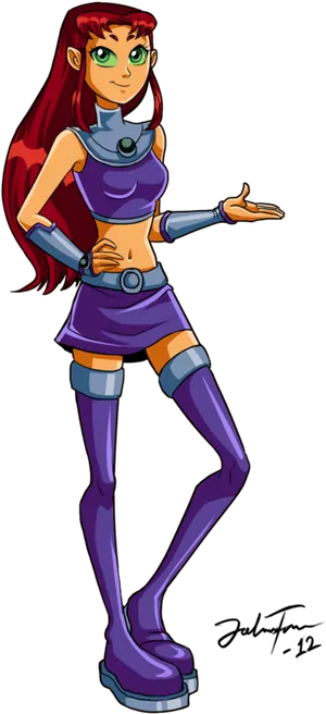 Animated Starfire Standing Pose PNG Image