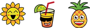 Animated Summer Emojis PNG Image