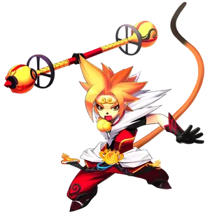 Animated_ Sun_ Warrior_ Character PNG Image