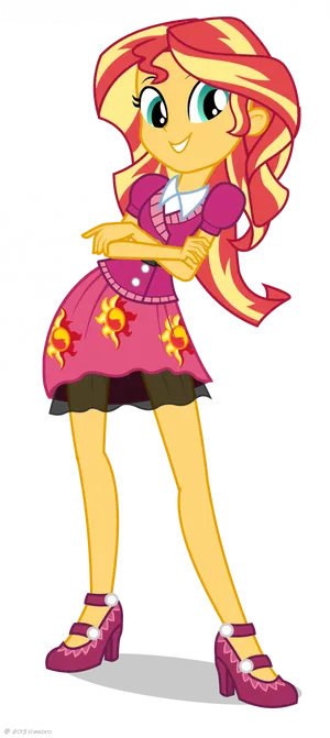 Animated Sunset Shimmer Character Pose PNG Image