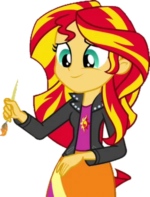 Animated Sunset Shimmer Character PNG Image