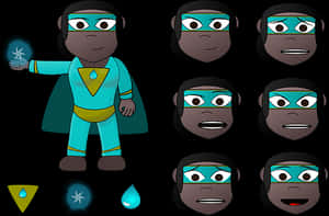 Animated Superhero Character Expressions PNG with transparent background