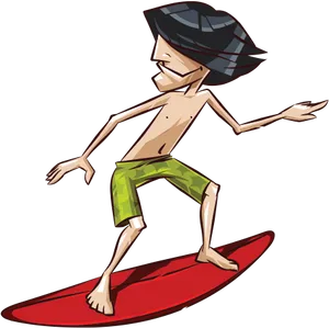 Animated Surfer Catching Waves.png PNG Image