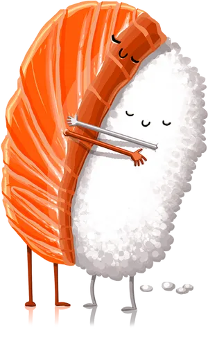 Animated Sushi Hug PNG Image