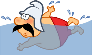 Fireman Swimming By Mimooh - Swimming Clipart, HD Png Download PNG with transparent background