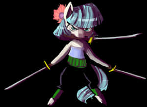 Animated_ Swordfighter_ Character PNG image with transparent background