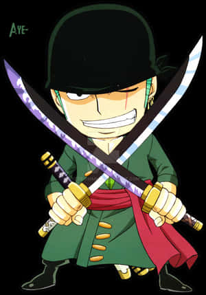 Animated Swordsman Zorowith Hat PNG image with transparent background