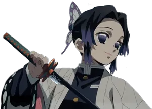 Animated_ Swordswoman_ Smile PNG Image