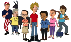 Animated T V Show Characters Lineup PNG Image