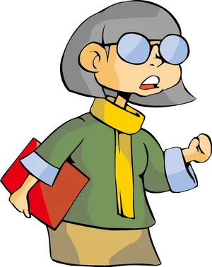 Animated Teacher Character PNG Image