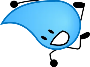 Animated Teardrop Character PNG Image