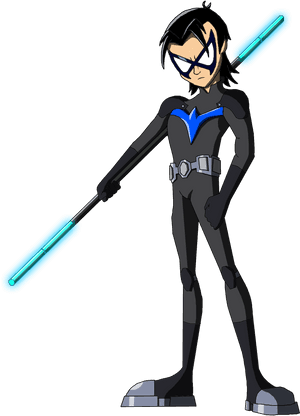 Dc New Teen Titans Nightwing Moheart Teen Titans Original - Teen Titans 2003 Nightwing, HD Png Download PNG image with transparent background