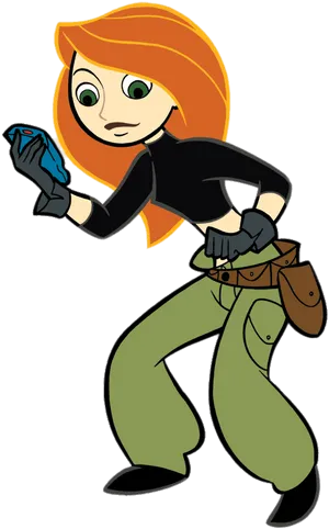 Animated Teen Heroine Action Pose.png PNG Image