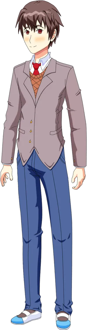 Animated Teenage Boyin Casual Suit PNG Image