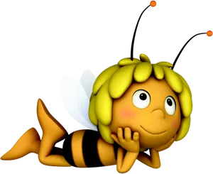 Animated Thinking Bee PNG Image