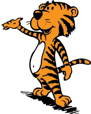 Animated Tiger Character Walking PNG Image