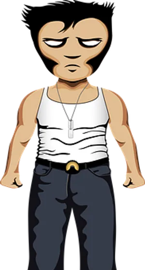 Animated Tough Guy Character PNG Image