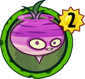 Animated Turnip Character Level2 Badge PNG Image