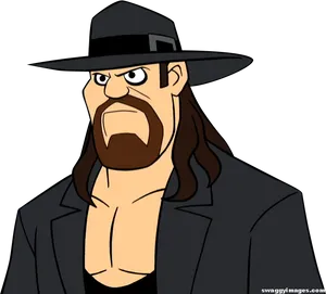 Animated Undertaker Portrait PNG Image