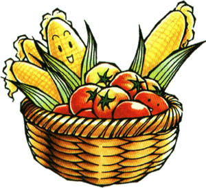Animated Vegetable Basket PNG image with transparent background