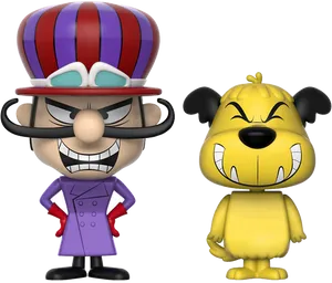 Animated Villainand Dog Figurines PNG Image