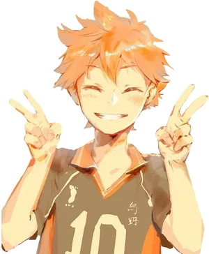 Animated Volleyball Player Victory Pose PNG Image