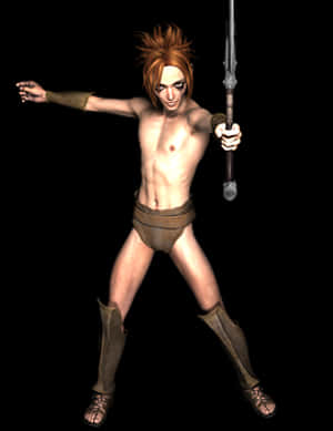 Animated Warrior Stance PNG image with transparent background
