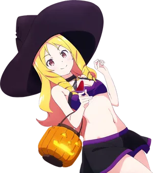 Animated Witch Halloween Costume PNG Image