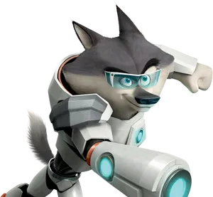 Animated Wolf Astronaut Character PNG Image