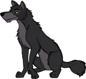 Animated Wolf Side View PNG Image