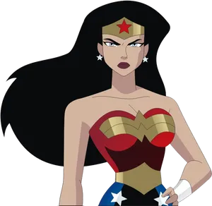 Animated Wonder Woman Portrait PNG Image