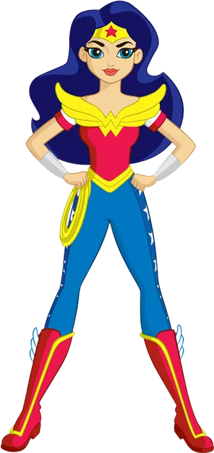 Animated Wonder Woman Stance PNG Image