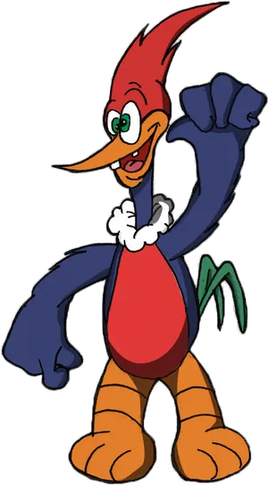 Animated Woodpecker Pose PNG Image