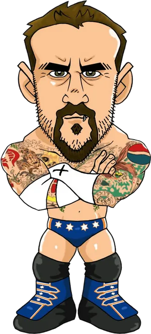 Animated Wrestler Cartoon Character PNG Image