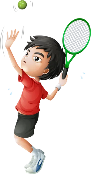 Animated Young Badminton Player PNG Image