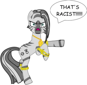 Animated Zebra Accusing Racism PNG Image