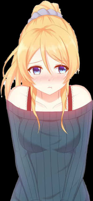 Blushing Anime Girl In Love, HD Png Download PNG