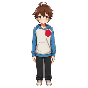 Anime Boy with Brown Hair PNG vbg95 PNG