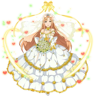 Anime Bride Illustration PNG Image