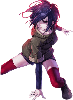 Anime Character Action Pose PNG image with transparent background