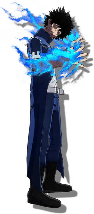 Anime Character Blue Energy Blast PNG Image