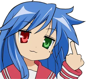 Anime Character Index Finger Raised PNG Image