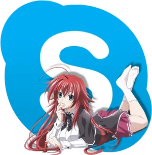 Anime Character Red Hair School Uniform PNG Image