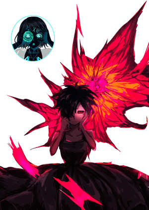 Anime Character With Flaming Wings PNG image with transparent background