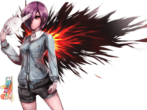 Anime Character With Maskand Dynamic Background PNG image with transparent background