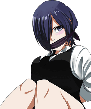 Anime Character With Purple Hair And Mask PNG image with transparent background