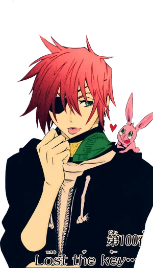 Anime Character With Red Hair And Green Eyes PNG Image